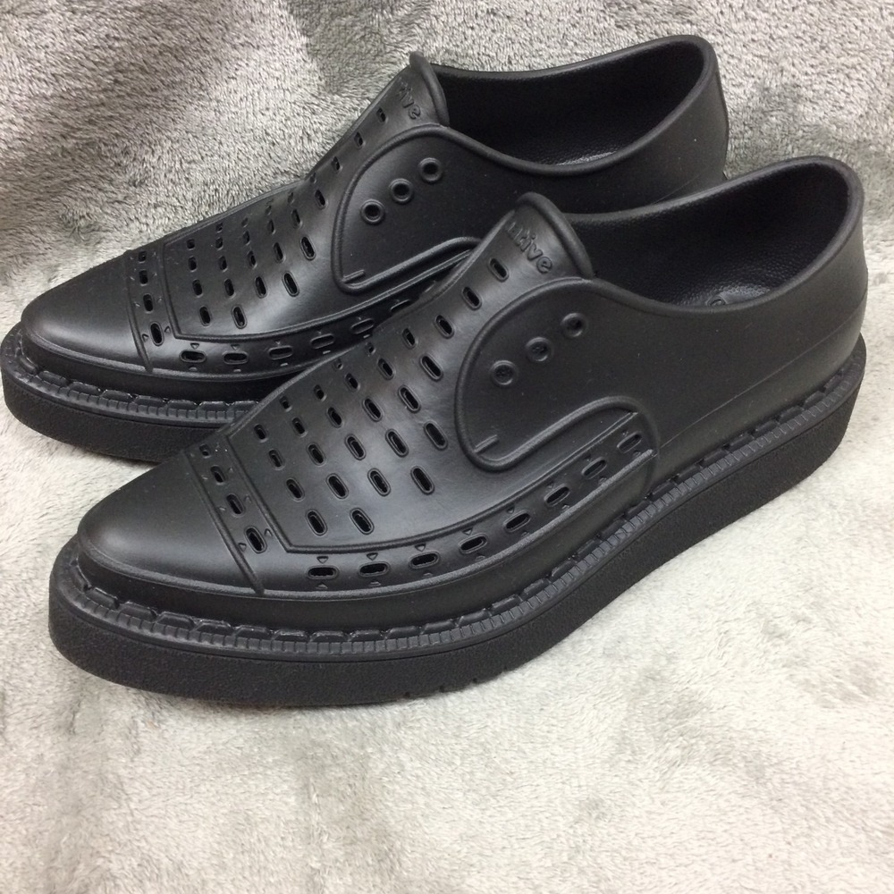 George Cox Native Shoes Diano Black Platform Creepers Lite Womens Size 11 Mens 9